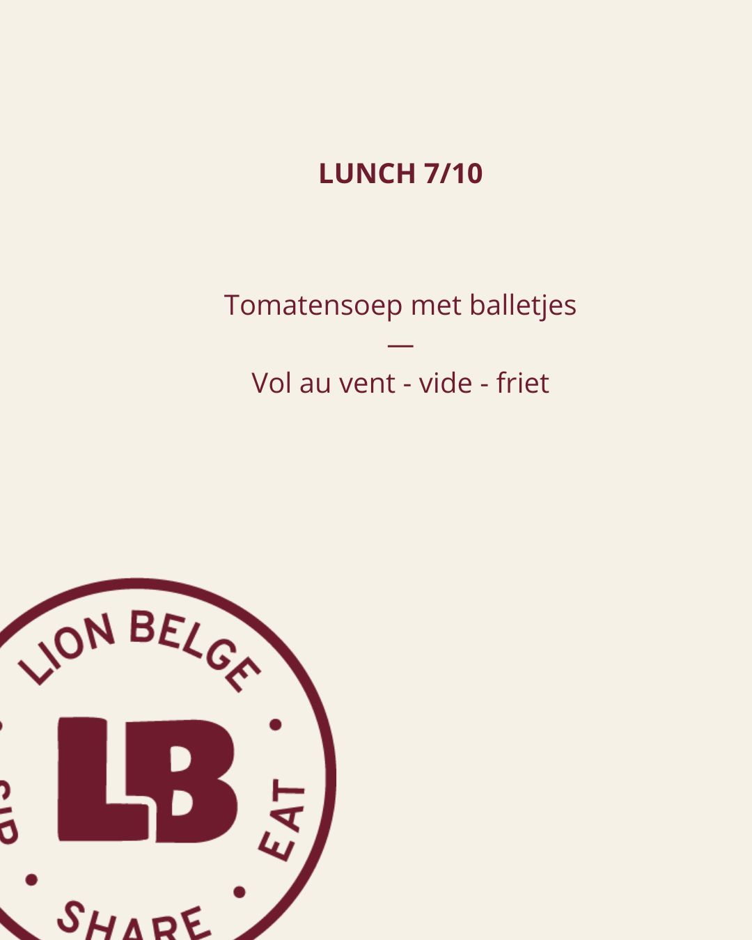Lunch menu